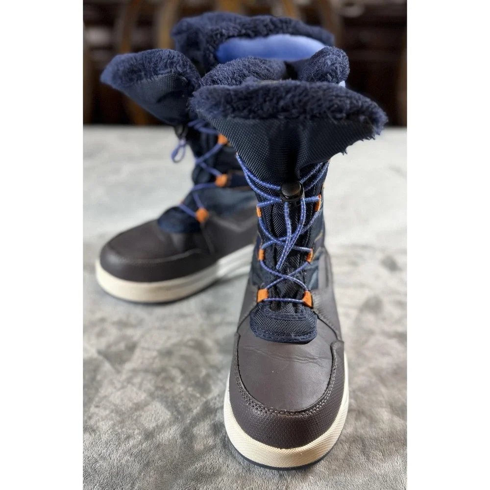 Wonder Nation Snow Boots Youth Size 2.5 Blue Gray 3M Thinsulate Water Resistant